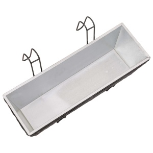 Jardinieră din ratan pentru balcon, 50 cm, 2 buc, Negru - Img 6