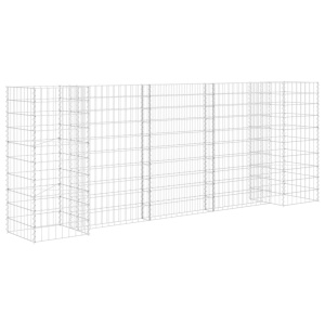 Jardinieră gabion in formă de H, 260 x 40 x 100 cm, sârmă oțel - Img 2