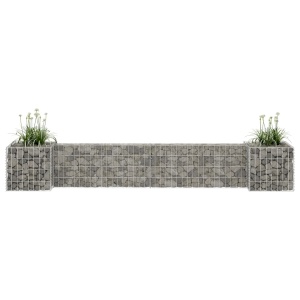 Jardinieră gabion in formă de H, 260 x 40 x 40 cm, sârmă oțel