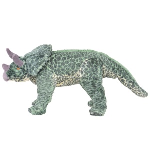 Jucărie de pluș verticală dinozaur triceratops, verde, XXL - Img 2