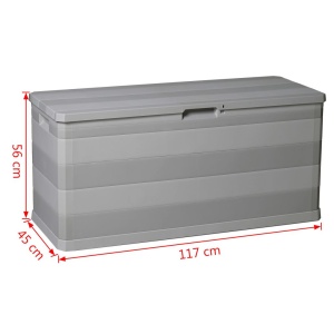 Ladă de depozitare pentru grădină, gri, 117 x 45 x 56 cm - Img 7