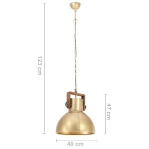 Lampă suspendată industrială, 25 W, arămiu, 40 cm, E27, rotund - Img 10