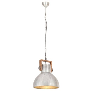 Lampă suspendată industrială 25 W, argintiu, 40 cm, E27, rotund - Img 8