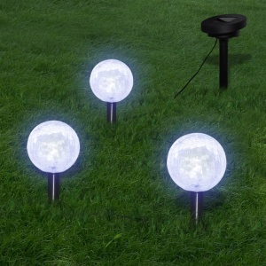 Lămpi de grădină cu LED, 6 buc., țăruși &amp; panouri solare - Img 2