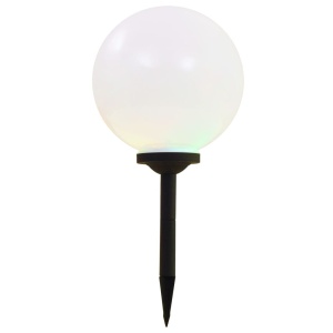 Lămpi solare de exterior cu LED, 2 buc, 30 cm, RGB, sferic - Img 2