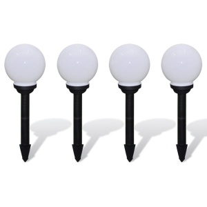 Lămpi solare pentru exterior cu LED-uri + țăruși, 15 cm, 4 buc - Img 2