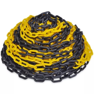 Lanț din plastic pentru semnalizare 30 m, galben și negru