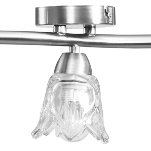 Lustră, abajururi din sticlă transparentă, 5 becuri E14, lalea - Img 5