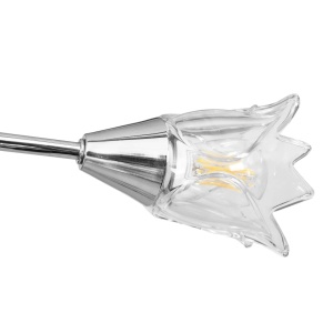Lustră, abajururi din sticlă transparentă, 5 becuri E14, lalea - Img 6