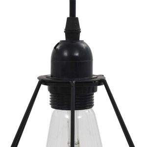 Lustră cu design diamant, negru, 3 x bec E27 - Img 5