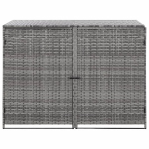 Magazie dublă pentru pubele, antracit, 148x77x111 cm, poliratan - Img 4