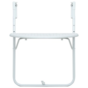 Masă balcon suspendată alb 60x64x83,5 cm plastic aspect ratan - Img 2