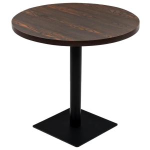 Masă bistro, MDF și oțel, rotundă, 80x75 cm, Cenușiu inchis