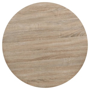Masă bistro, MDF și oțel, rotundă, 80x75 cm, culoare stejar - Img 4