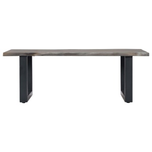 Masă cafea, muchii naturale gri 115x60x40 cm, lemn masiv acacia - Img 2