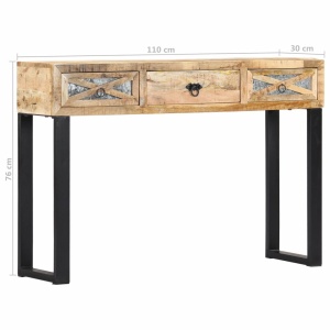 Masă consolă, 110 x 30 x 76 cm, lemn masiv de mango - Img 6