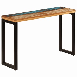 Masă consolă, 120 x 35 x 76 cm, lemn masiv reciclat și oțel - Img 9