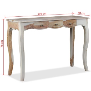 Masă consolă cu 3 sertare Lemn masiv palisandru 110x40x76 cm - Img 9