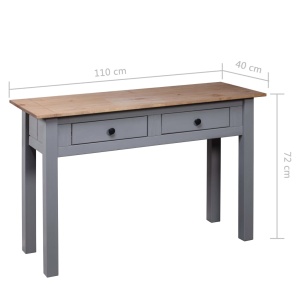 Masă consolă, gri, 110x40x72 cm, lemn masiv de pin, gama Panama - Img 9