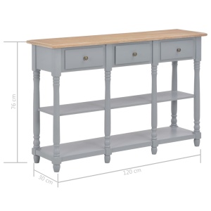 Masă consolă, gri, 120 x 30 x 76 cm, MDF - Img 9