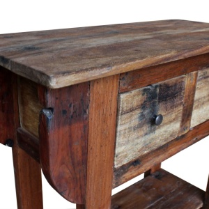 Masă consolă, lemn reciclat de esență tare, 80x35x80 cm - Img 4