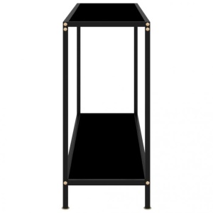Masă consolă, negru, 120 x 35 x 75 cm, sticlă securizată - Img 3