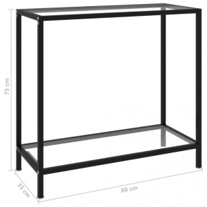 Masă consolă, transparent, 80 x 35 x 75 cm, sticlă securizat - Img 5