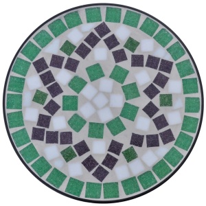 Masă cu blat ceramic, Verde-Alb - Img 3