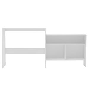 Masă de bar cu 2 blaturi, alb, 130x40x120 cm - Img 3