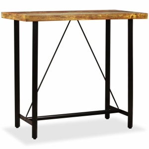 Masă de bar din lemn masiv reciclat, 120 x 60 x 107 cm - Img 11