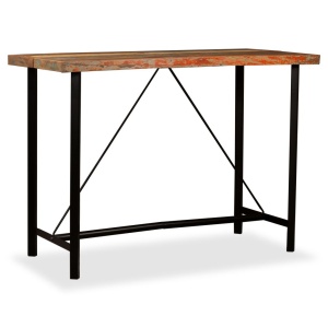 Masă de bar din lemn masiv reciclat, 150 x 70 x 107 cm - Img 12