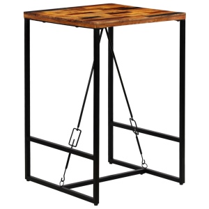Masă de bar din lemn masiv reciclat, 70 x 70 x 106 cm - Img 12