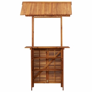 Masă de bar exterior cu acoperiș, 122x106x217 cm, lemn acacia - Img 4