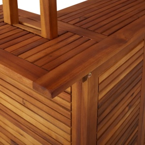Masă de bar exterior cu acoperiș, 122x106x217 cm, lemn acacia - Img 6