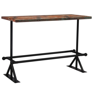 Masă de bar, lemn masiv reciclat, multicolor, 150 x 70 x 107 cm - Img 10