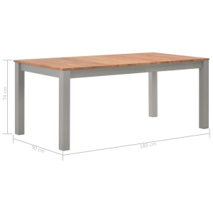 Masă de bucătărie, 180 x 90 x 74 cm, lemn masiv stejar - Img 5