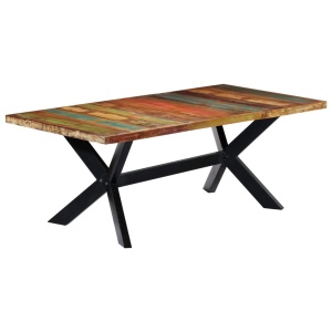 Masă de bucătărie, 200x100x75 cm, lemn masiv reciclat - Img 6