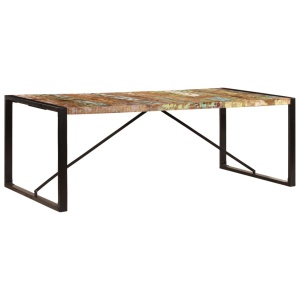 Masă de bucătărie, 220 x 100 x 75 cm, lemn masiv reciclat - Img 10