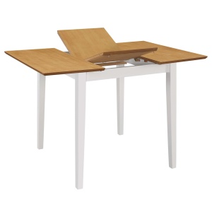 Masă de bucătărie extensibilă, alb, (80-120)x80x74 cm, MDF - Img 2