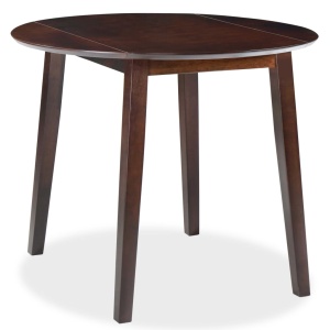 Masă de bucătărie extensibilă, rotund, MDF, maro