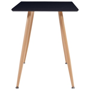 Masă de bucătărie, negru și stejar, 120x60x74 cm, MDF - Img 3