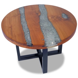 Masă de cafea finisată cu rășină epoxidică 60 cm