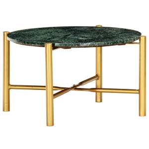 Masă de cafea verde 60x60x35 cm piatră naturală aspect marmură - Img 7