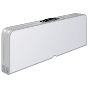 Masă de camping pliabilă cu 2 bănci, alb, aluminiu - Img 4