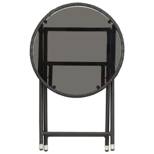 Masă de ceai negru 60 cm poliratan sticlă securizată - Img 4