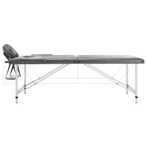 Masă de masaj cu 2 zone, cadru aluminiu, antracit, 186 x 68 cm - Img 2