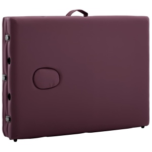Masă de masaj pliabilă cu 3 zone, violet, aluminiu - Img 6