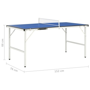 Masă de ping pong cu fileu, albastru, 152 x 76 x 66 cm - Img 9