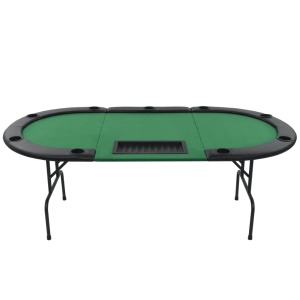 Masă de poker pliabilă in 3, pentru 9 jucători, oval, Verde - Img 3