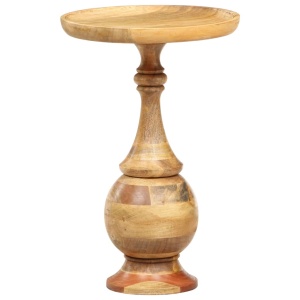 Masă laterală rotundă, 43 x 43 x 66 cm, lemn masiv de mango - Img 11